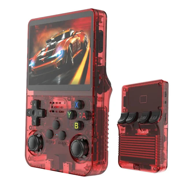 Red R36S console with black buttons